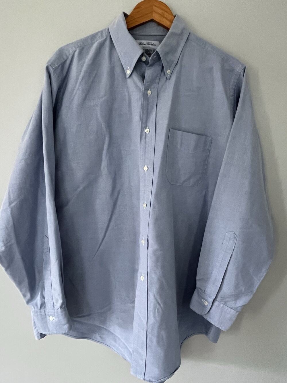 Vintage Brooks Brothers Blue Oxford Shirt Mens 17 34